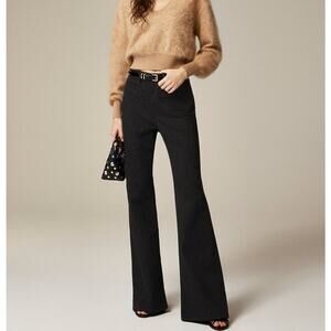 J.Crew '96 Petite Flare Jeans WMNS 31P Black Rinse High Rise Semi-Stretch Denim